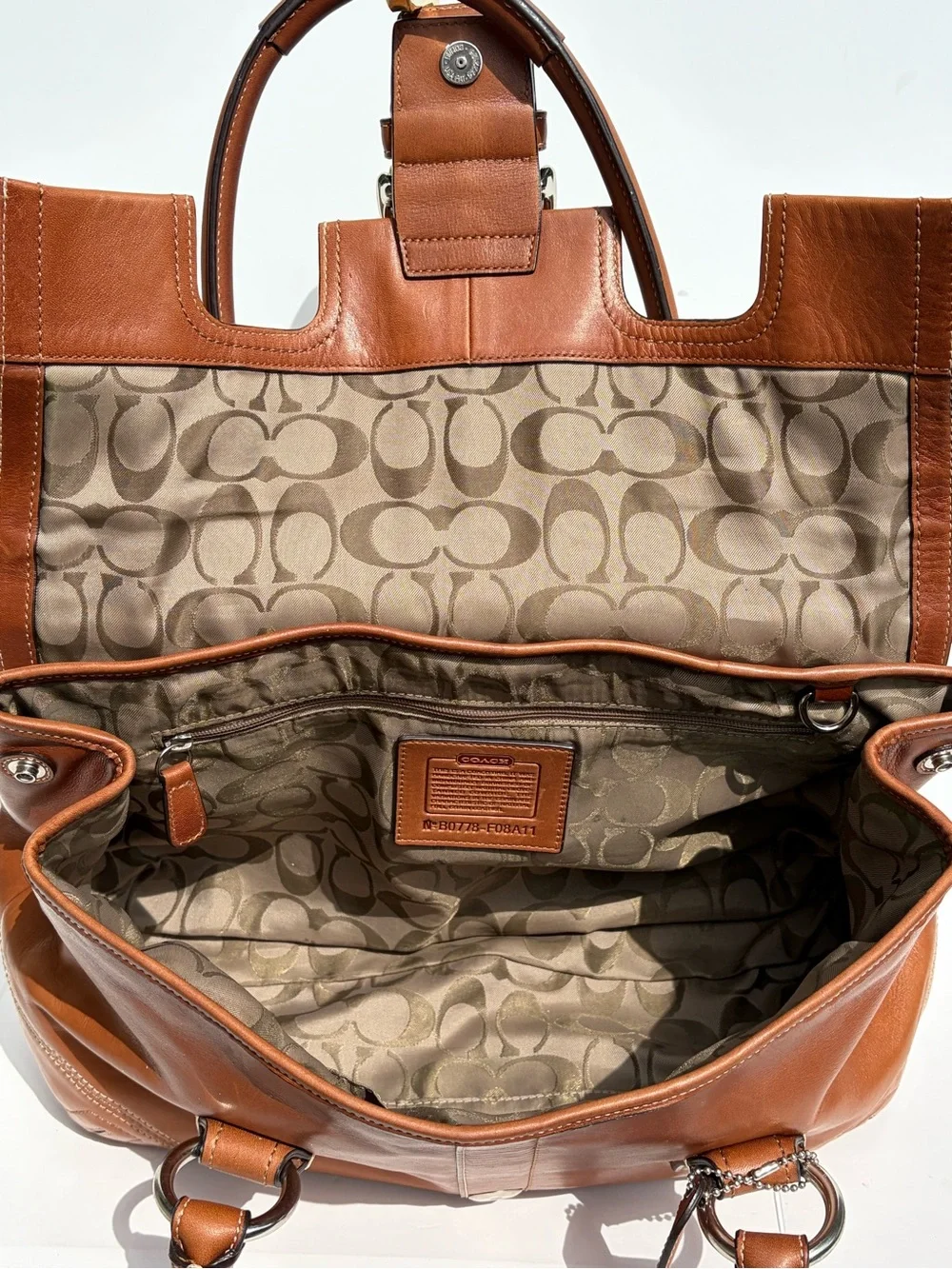 Coach structured leather